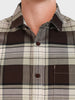 Men's Brown Regular Fit Checked Casual Shirt