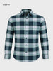 Men's Teal Regular Fit Checked Casual Shirt