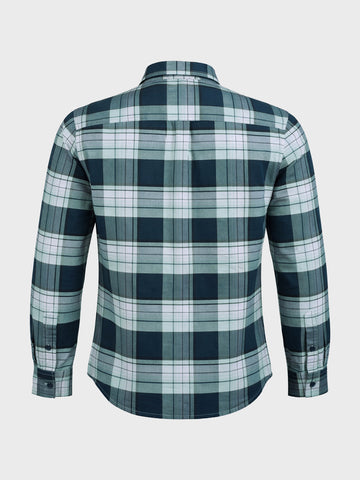 Men's Teal Regular Fit Checked Casual Shirt