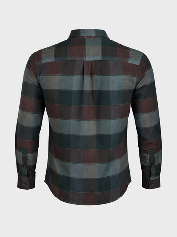 Men's Brown Slim Fit Checkered Casual Shirt
