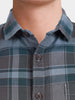 Men's Brown Slim Fit Checkered Casual Shirt