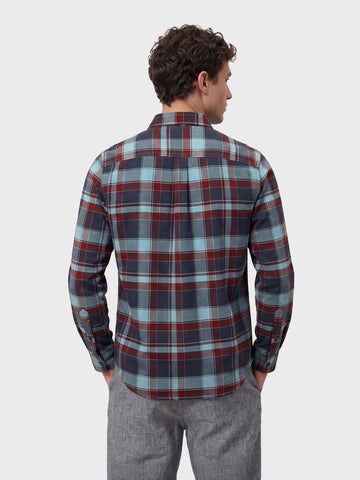 Men's Red Regular Fit Checked Casual Shirt