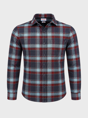 Men's Red Regular Fit Checked Casual Shirt