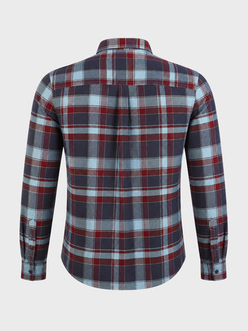 Men's Red Regular Fit Checked Casual Shirt