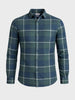 Men's Green Slim Fit Checkered Casual Shirt