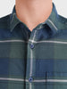 Men's Green Slim Fit Checkered Casual Shirt