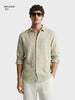 Men's Green Relaxed Fit Checked Resort Wear Shirt
