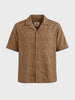 Men's Khaki Relaxed Fit Solid Casual Shirt