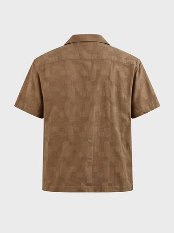 Men's Khaki Relaxed Fit Solid Casual Shirt