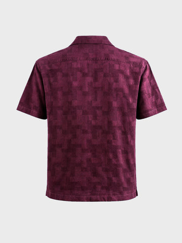 Men's Maroon Relaxed Fit Solid Casual Shirt