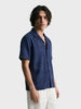 Men's Blue Relaxed Fit Solid Casual Shirt