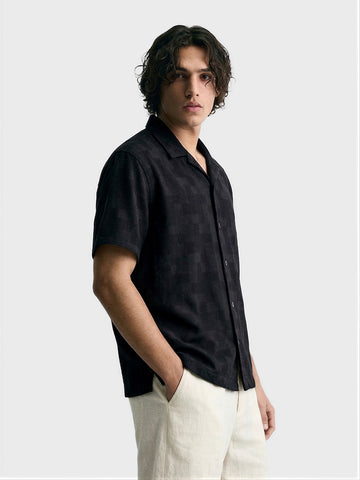 Men's Black Relaxed Fit Solid Casual Shirt
