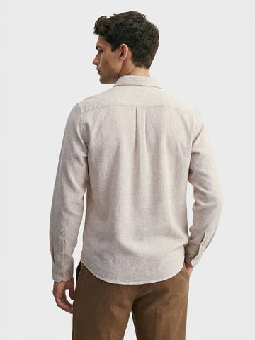 Men's Khaki Slim Fit Solid Casual Shirt