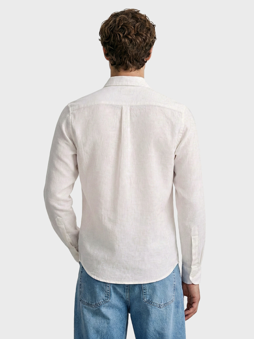 Men's White Slim Fit Solid Casual Shirt