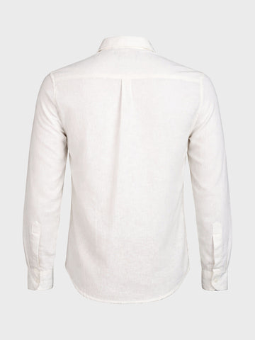 Men's White Slim Fit Solid Casual Shirt