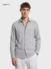 Men's Grey Slim Fit Solid Casual Shirt