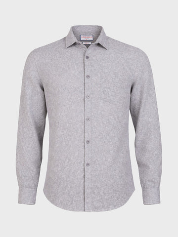 Men's Grey Slim Fit Solid Casual Shirt