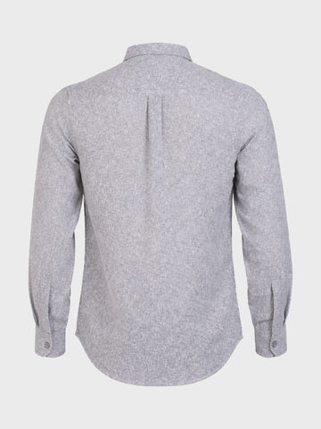 Men's Grey Slim Fit Solid Casual Shirt