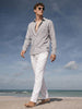 Men's Grey Slim Fit Solid Casual Shirt