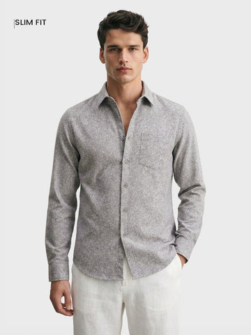 Men's Black Slim Fit Solid Casual Shirt