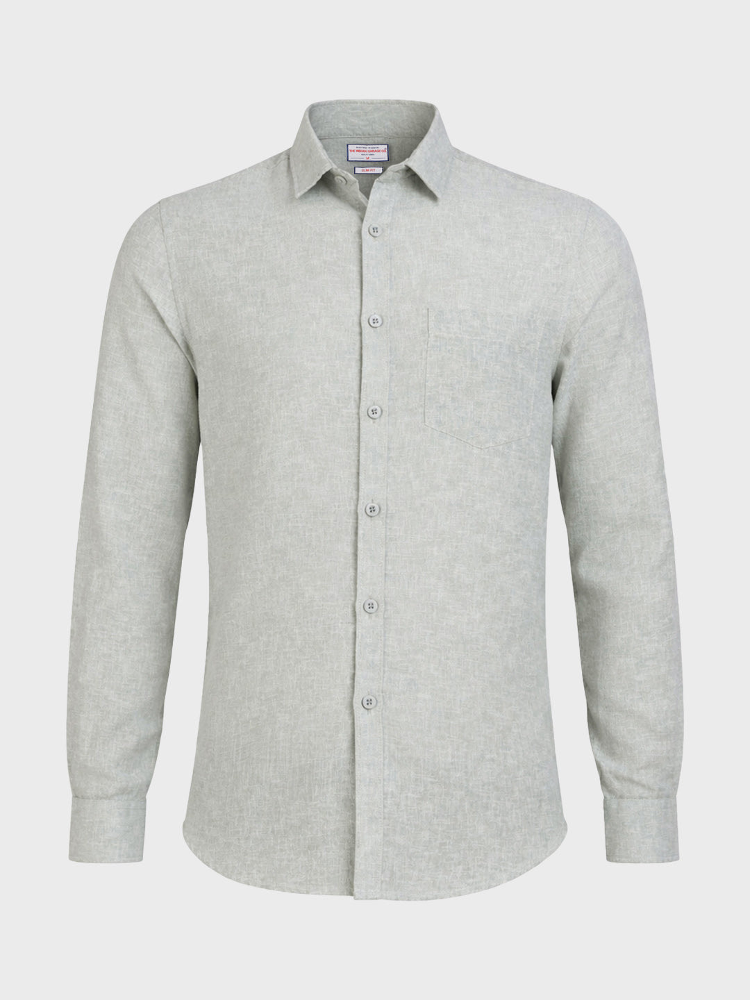 Men's Green Slim Fit Solid Casual Shirt