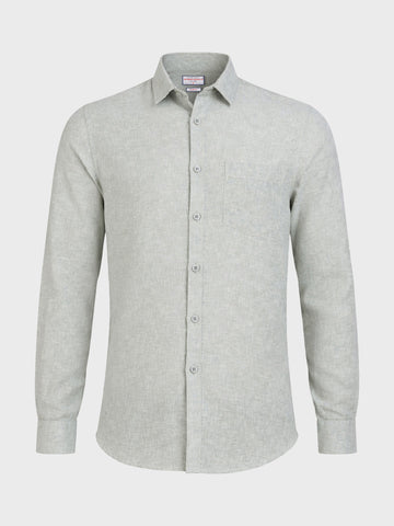 Men's Green Slim Fit Solid Casual Shirt