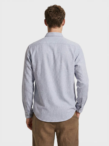 Men's Blue Slim Fit Solid Casual Shirt