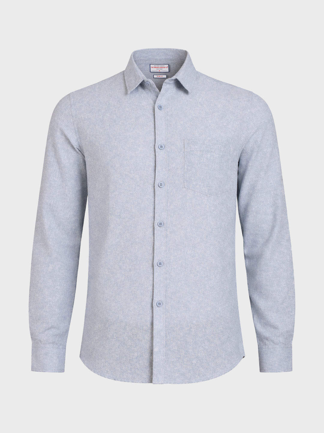 Men's Blue Slim Fit Solid Casual Shirt