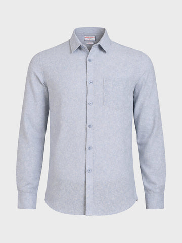 Men's Blue Slim Fit Solid Casual Shirt