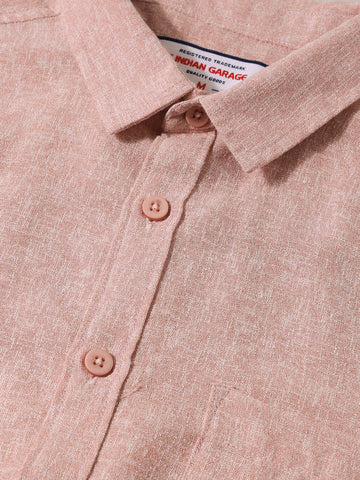Men's Pink Slim Fit Solid Casual Shirt