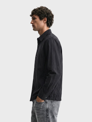 Men's Black Relaxed Fit Solid Casual Shirts