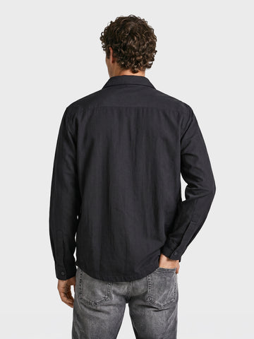 Men's Black Relaxed Fit Solid Casual Shirts