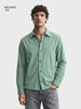 Men's Green Relaxed Fit Solid Casual Shirts