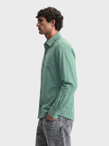 Men's Green Relaxed Fit Solid Casual Shirts