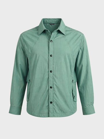 Men's Green Relaxed Fit Solid Casual Shirts