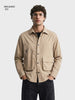 Men's Khaki Relaxed Fit Solid Casual Shirts