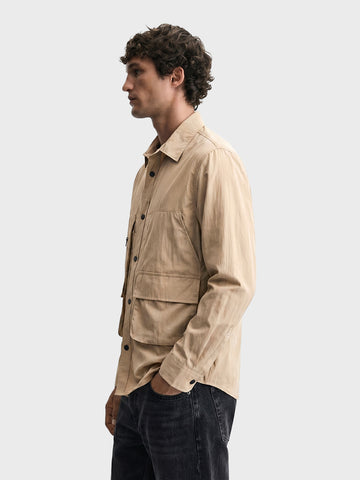 Men's Khaki Relaxed Fit Solid Casual Shirts