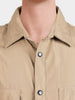 Men's Khaki Relaxed Fit Solid Casual Shirts