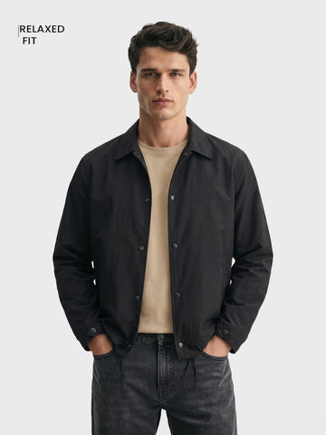 Men's Black Relaxed Fit Solid Casual Shirt