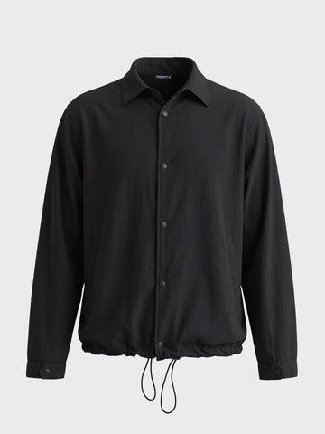 Men's Black Relaxed Fit Solid Casual Shirt