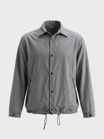 Men's Grey Relaxed Fit Solid Casual Shirt