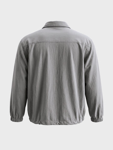 Men's Grey Relaxed Fit Solid Casual Shirt