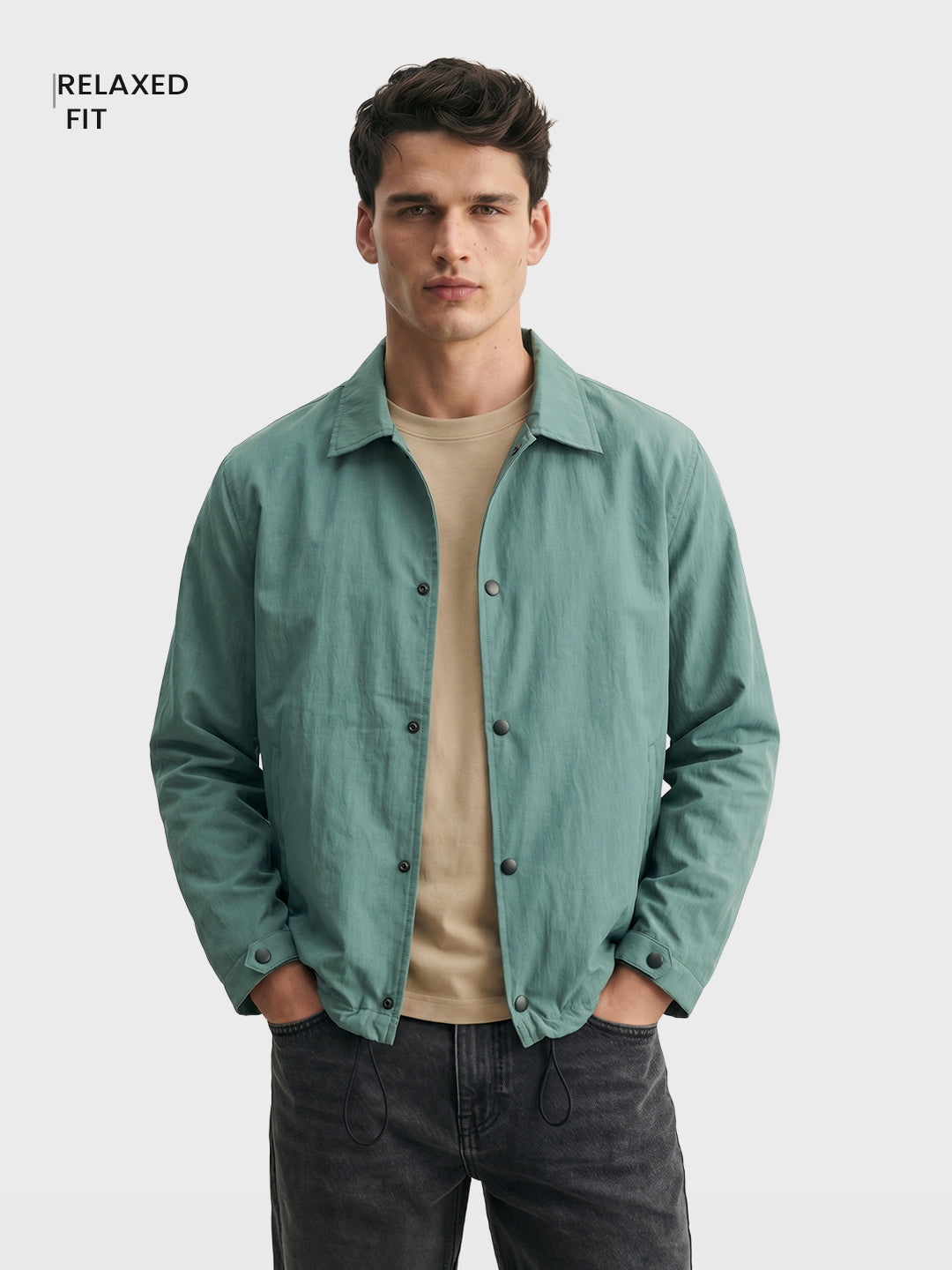 Men's Green Relaxed Fit Solid Casual Shirt
