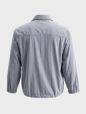 Men's Grey Relaxed Fit Solid Casual Shirt