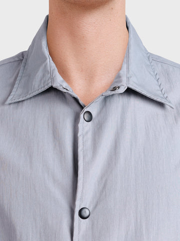 Men's Grey Relaxed Fit Solid Casual Shirt