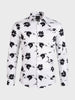 Men's White Slim Fit Printed Party Wear Shirt