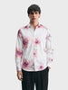 Men's Pink Slim Fit Printed Party Wear Shirt
