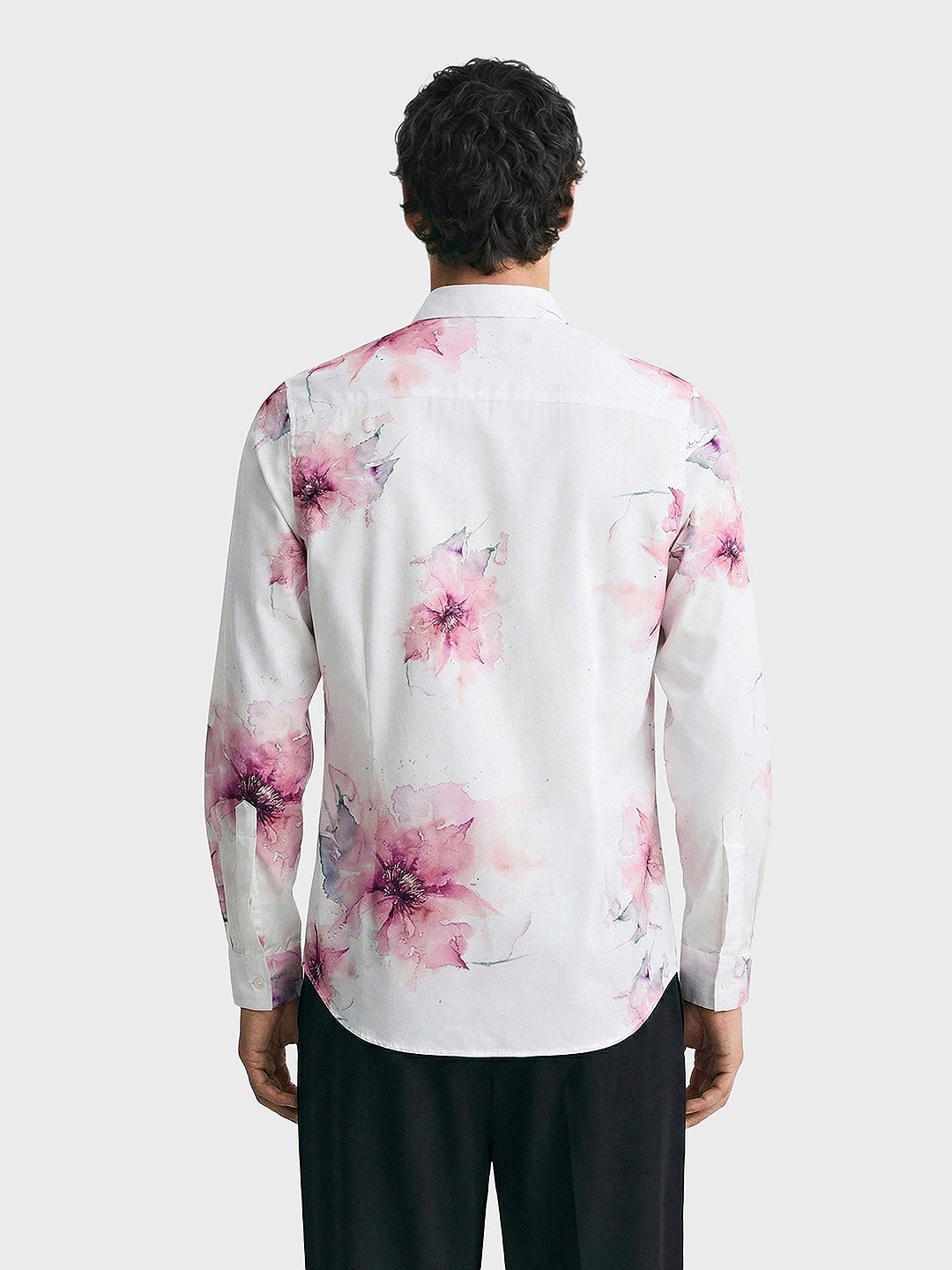 Men's Pink Slim Fit Printed Party Wear Shirt