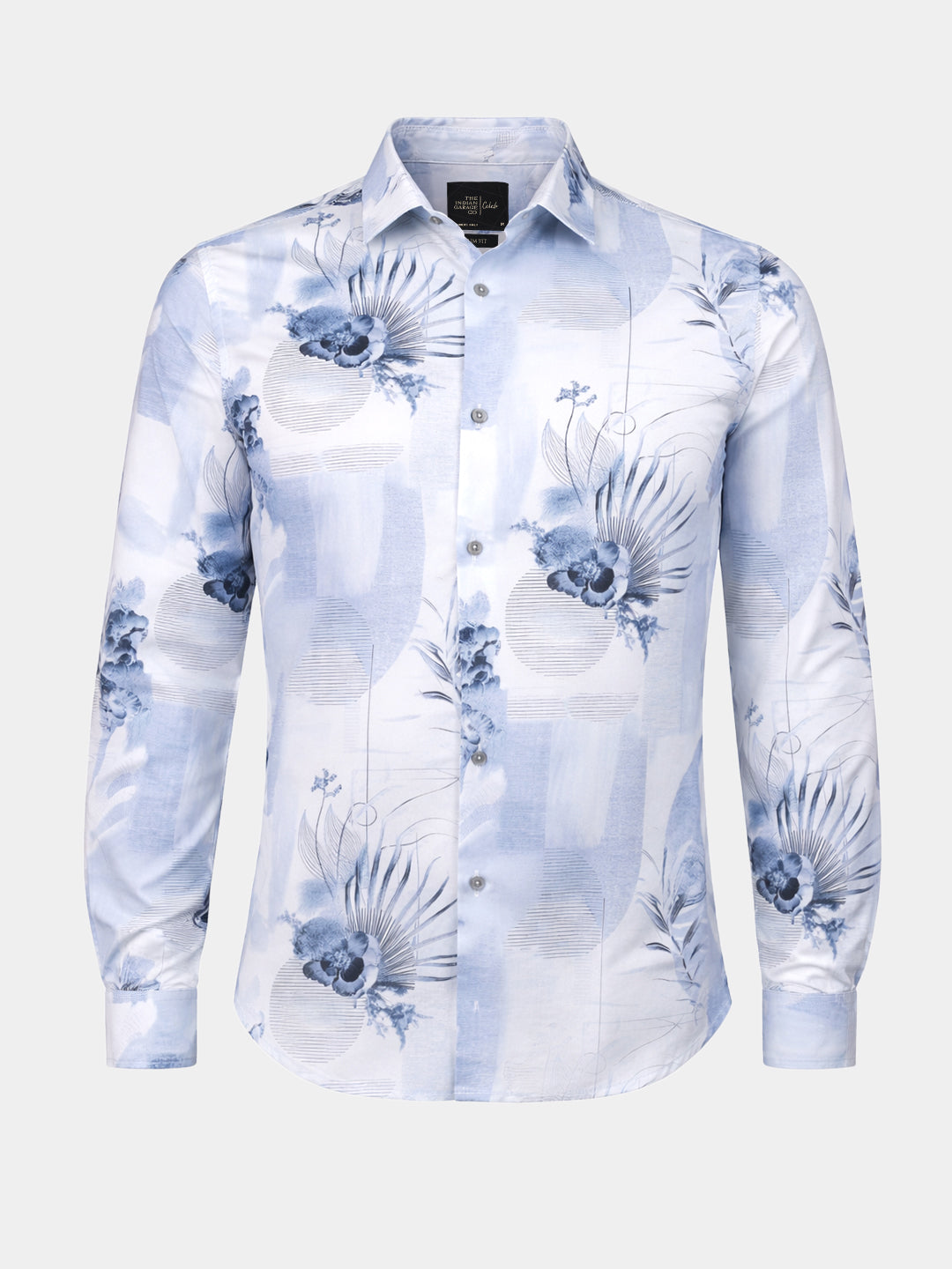 Men's Purple Slim Fit Printed Party Wear Shirt