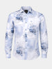 Men's Purple Slim Fit Printed Party Wear Shirt